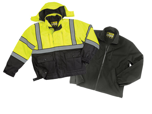 Liberty Uniform 575MFL Three Season Waterproof High Visibility Reflective Jacket With Removable Hood