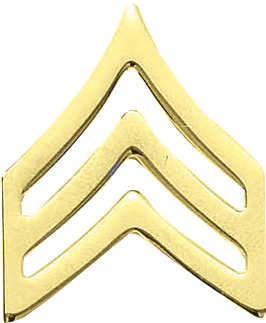J130 Military Sergeant Collar Chevrons - Smooth (13/16