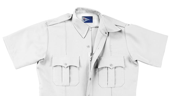 Liberty Uniform 767MNV Short Sleeve Zipper Shirt Stain Repellent