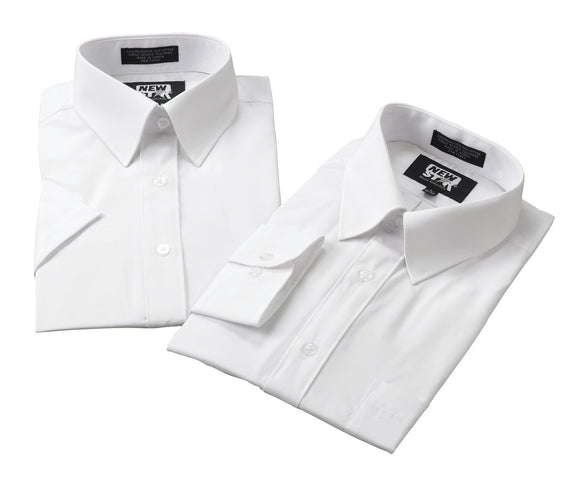 Liberty Uniform 781MWH Men's Short Sleeve Dress Shirt Stain Resistant Formal Attire White