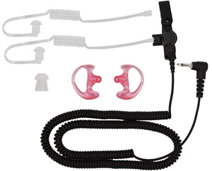 Silent M2 Pack Threaded 3.5mm Listen-Only Earpiece Bundle with 26" Coiled Cord for Motorola Radios