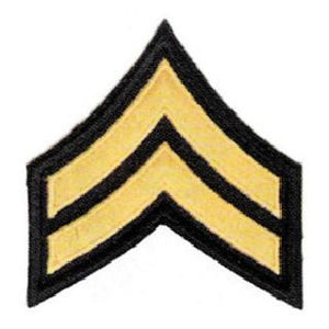Corporal Chevrons - 3", 1 Color Embroidery Patch - 4 Color Choices - 1 Pair