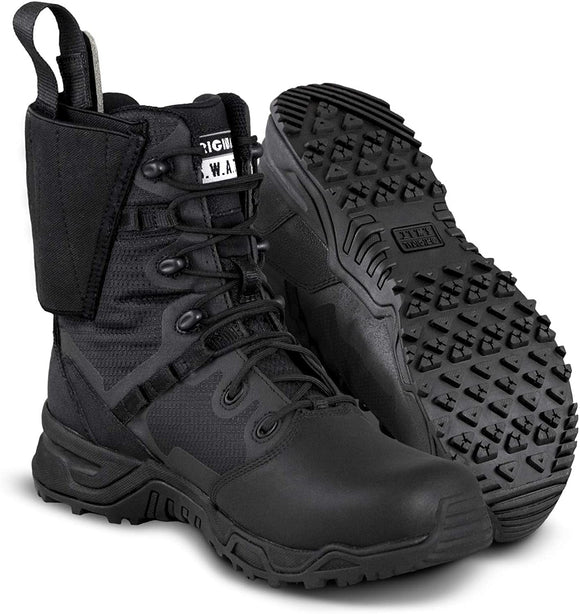 Original S.W.A.T Men’s Alpha Defender 8” Tactical Boot with Built in Ankle Holster and Polishable Toe - Black