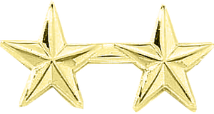 J100 2 Star Collar Insignia - Smooth (1/2")