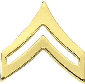 J131 Military Corporal Collar Chevrons - Smooth (13/16
