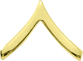 J132 Military Private Collar Chevrons - Smooth (13/16")