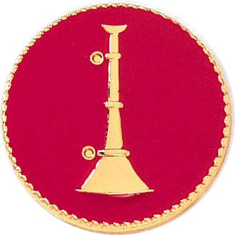J199 1 Vertical Horn Red Enamel Pin (15/16