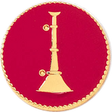 J199 1 Vertical Horn Red Enamel Pin (15/16")