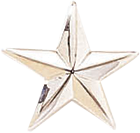 J98 1 Star Collar Insignia - Smooth (1/2")