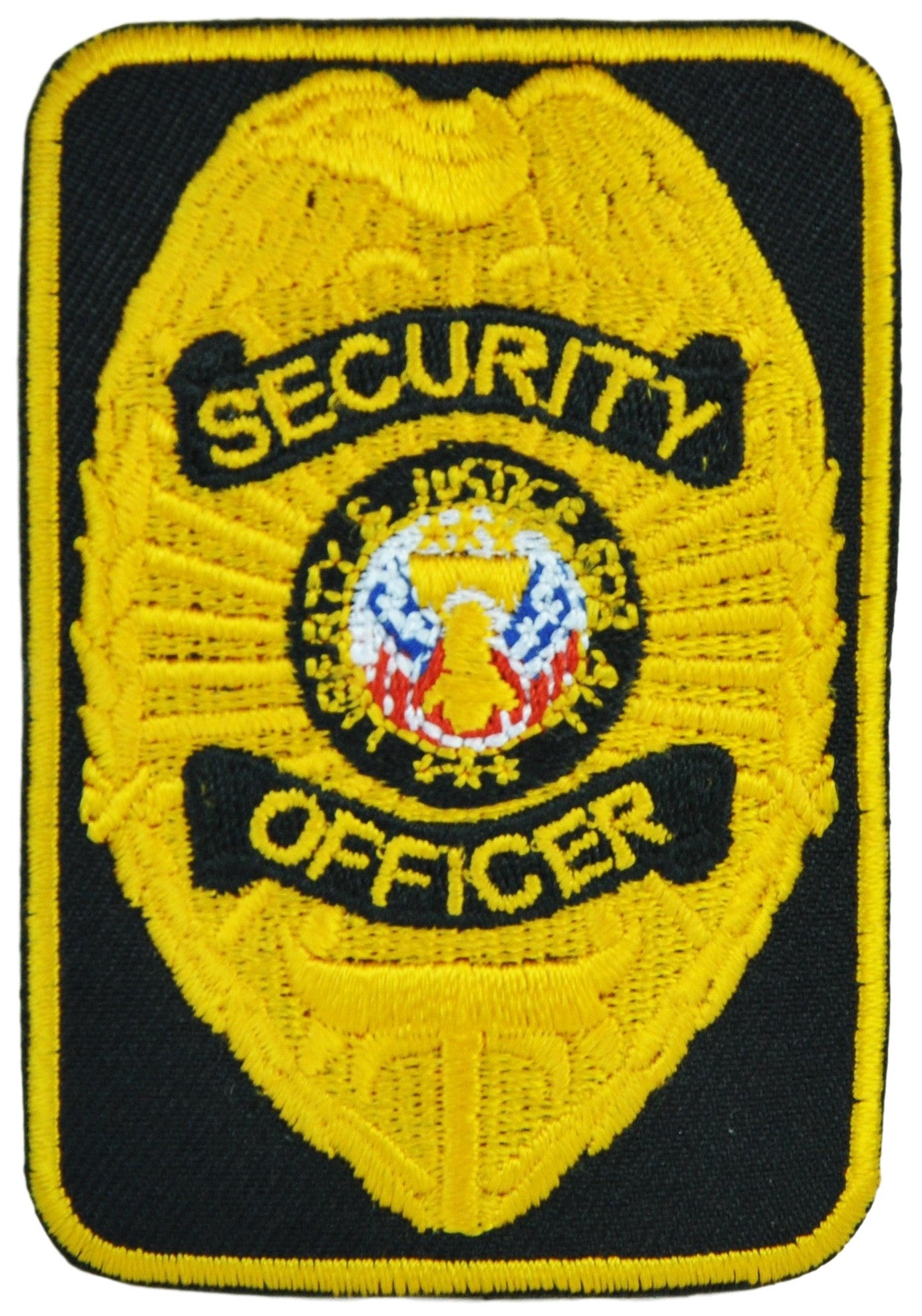 Security Patch in Black And Yellow Oblong Embroidered Patch Badge (A)