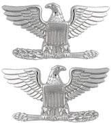 Collar Rank - Insignia Colonel ( Eagle ) Small 3/4 Inch Nickel Plated